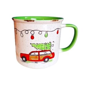 Spectrum Designz Red Truck Christmas Tree Stoneware Coffee Mug 16oz